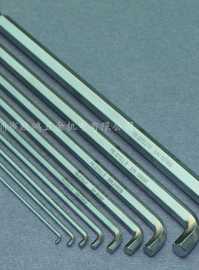 瑞士PB 2212L系列2 3 4 5 6 8MM 100°弯头短销头加长内六角扳手
