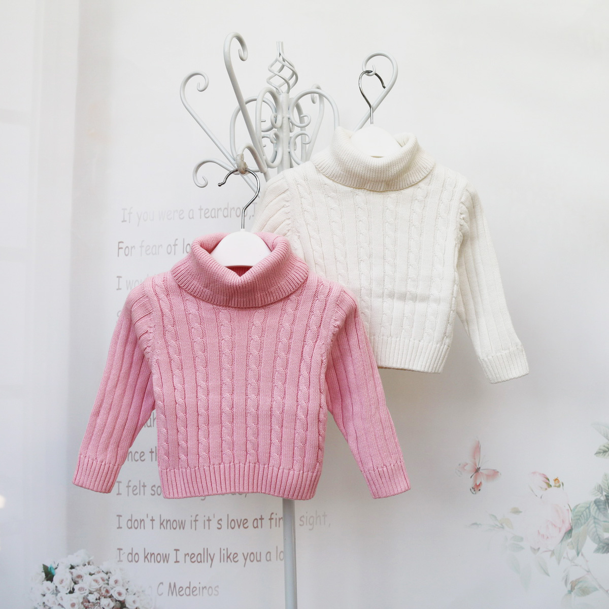 秋冬装新款高领纯棉线衣毛衣