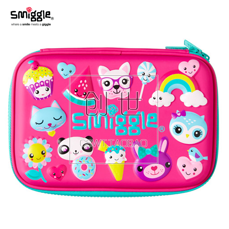 smiggle多功能卡通硬壳笔袋文具