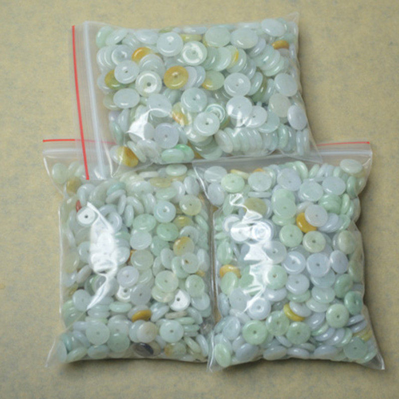 整包包邮翡翠A货 8mm10mm12mm平安扣diy饰品配件玉石散珠