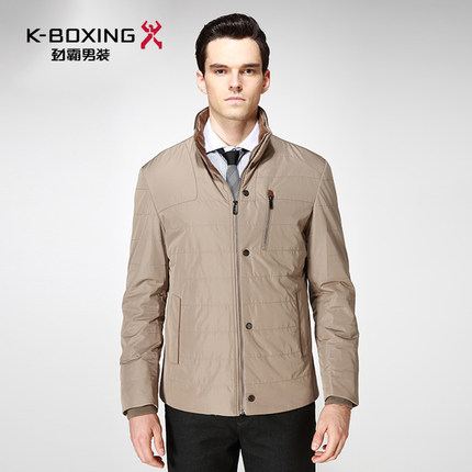 K-boxing/劲霸夹克棉服 经典商务宽松茄克棉衣 秋冬男士休闲外套