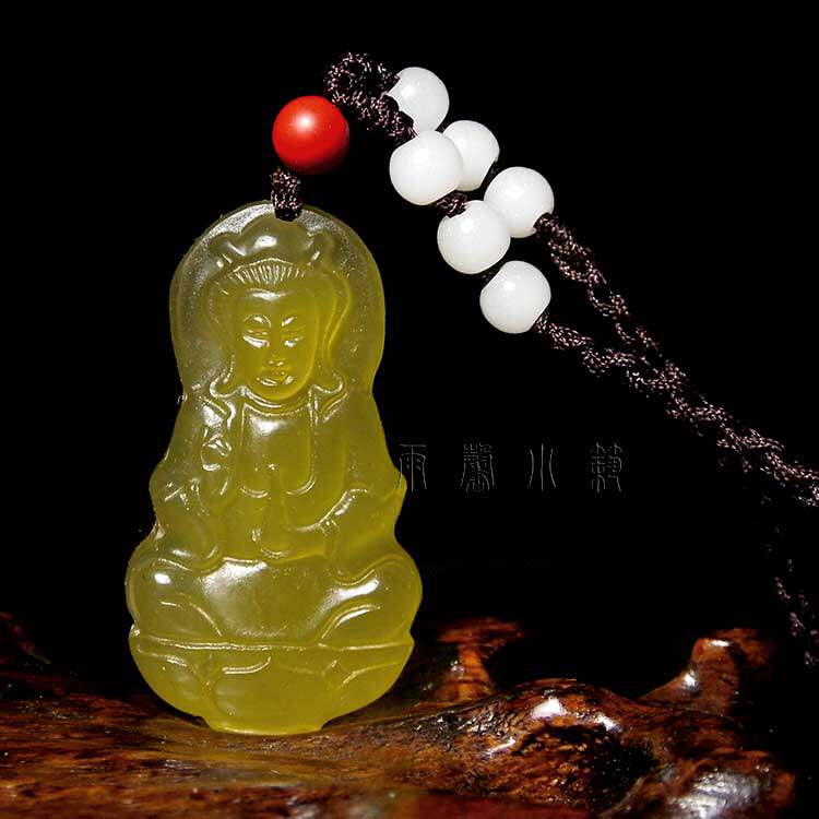 雨馨小筑 岫玉观音吊坠 观音佛像玉坠挂件 6604