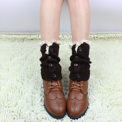 韩国花边袜套毛线保暖女士腿套