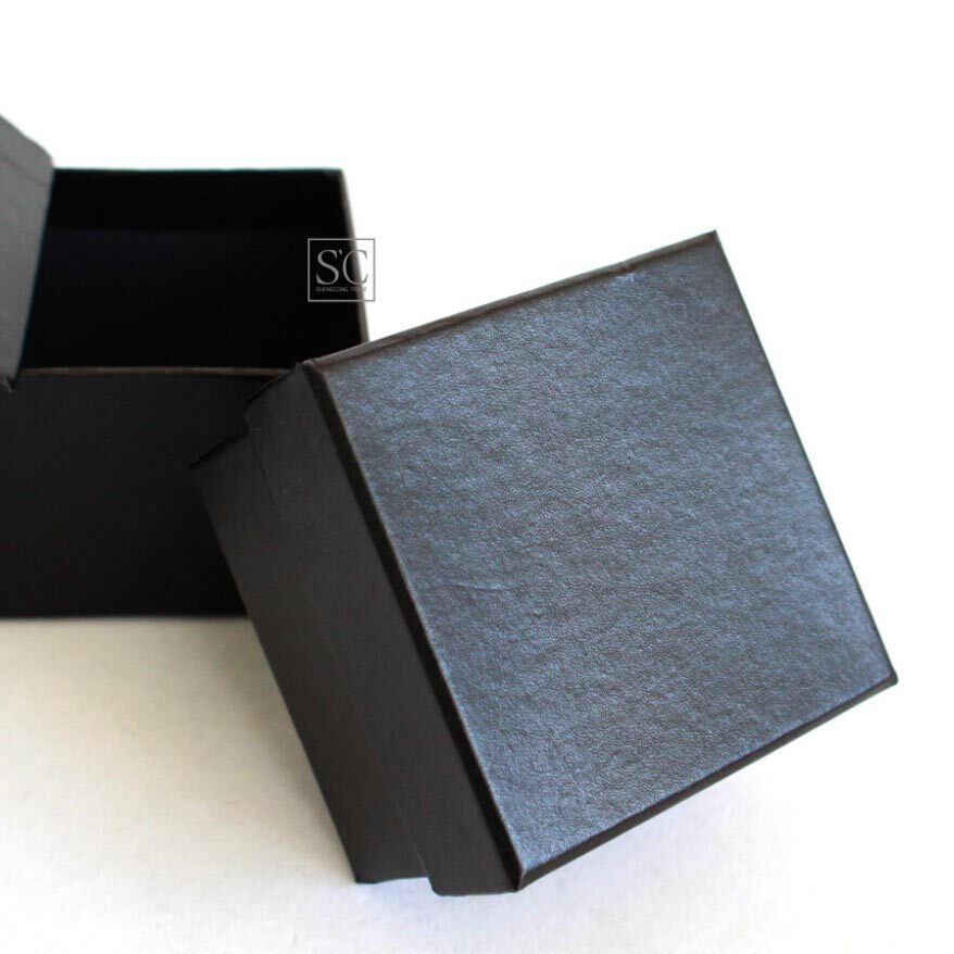 现货 黑色皮纹包装盒 天地盖礼品饰品盒子手表盒上下盖精装 8*8*6