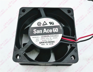 日本三洋 6025 109R0624S402 0.08A 2线变频器散热风扇 DC24V 原装