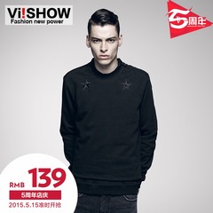 Viishow2015 spring new style zipper men's sweater casual movement flows hedging round neck coat for men