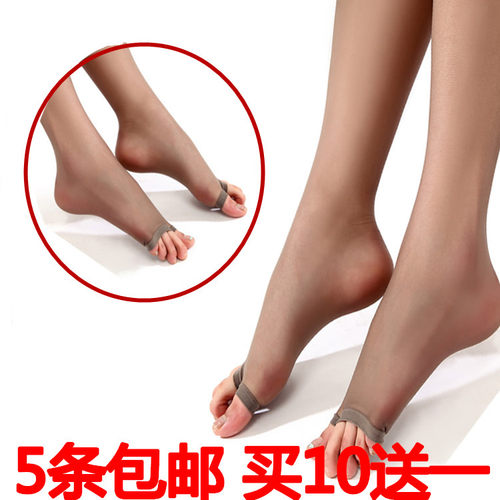 丝袜女薄款防勾丝连裤春夏季袜子女黑连裤袜露趾踩脚九分丝袜批发 - 封面