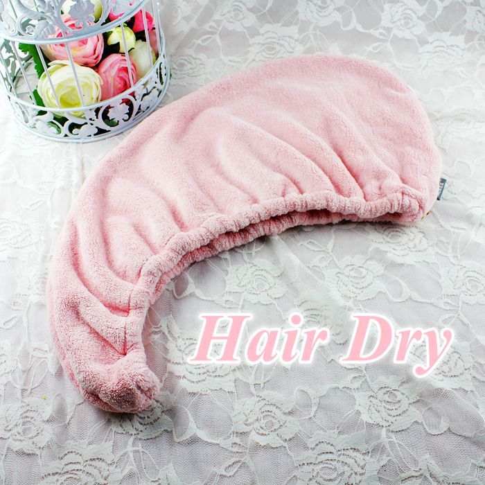 包邮日本原单aokee吸水半圆形纽扣干发帽 带整圈松紧大人儿童适用