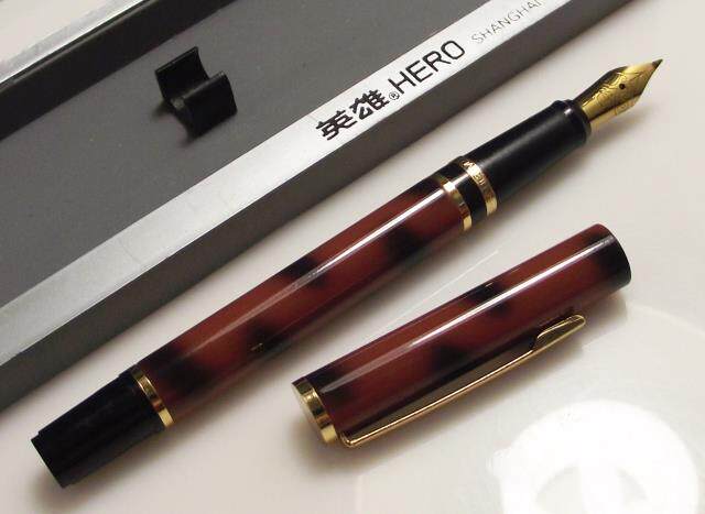 正品英雄59书法笔弯尖美工笔铱金笔吸墨书写金属90年代老钢笔