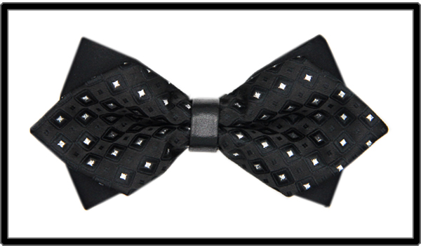 黑色白小方格男士正装婚礼英伦韩版潮双层结婚新郎男女皮包领结