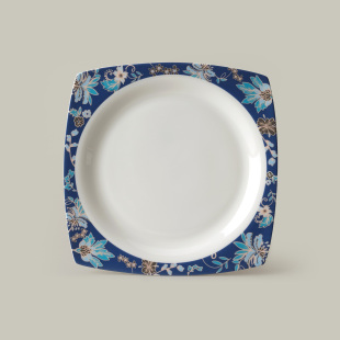 8寸方盘子田园风出口骨瓷方碟子 精品餐具套装创意盘子 DIY定制