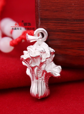 纯银吊坠聚财白菜气质百搭短款