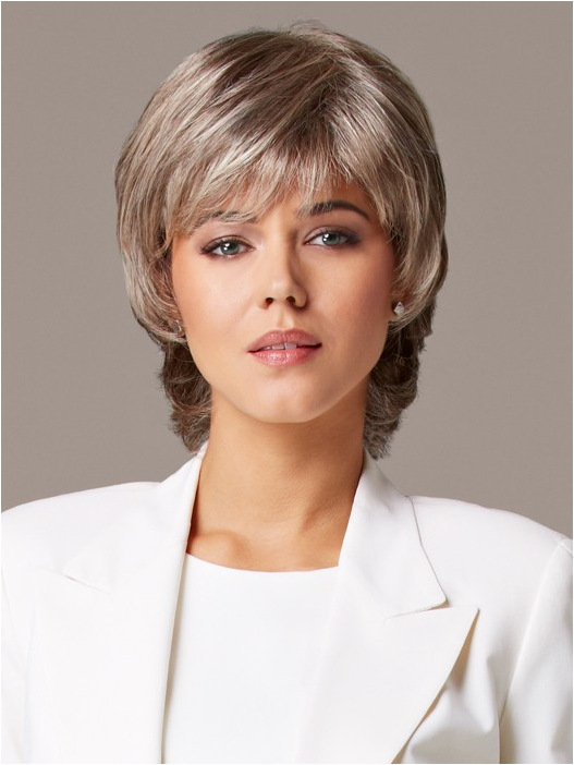 欧美短假发 时尚中年女士斜刘海短直发 Synthetic wig