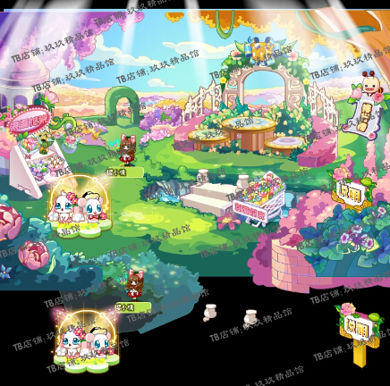 flash 矢量q版游戏浪漫花架 花束花仙子 排行榜花海场景素材文件