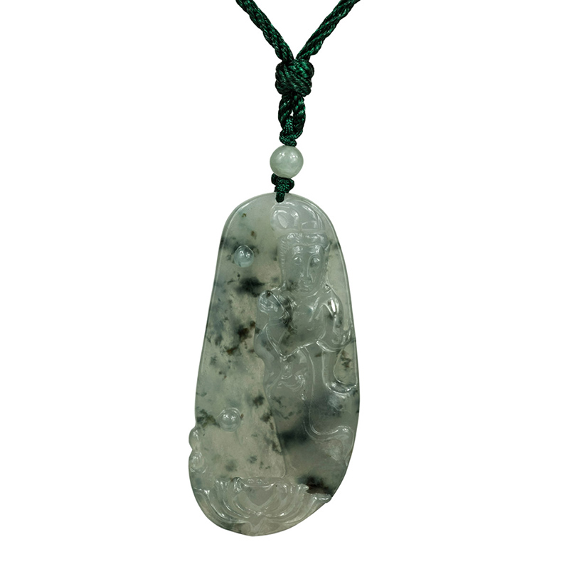 翡翠观音挂坠站立玉观音冰种特别