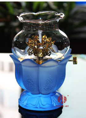 六合春琉璃七彩防风酥油灯包邮