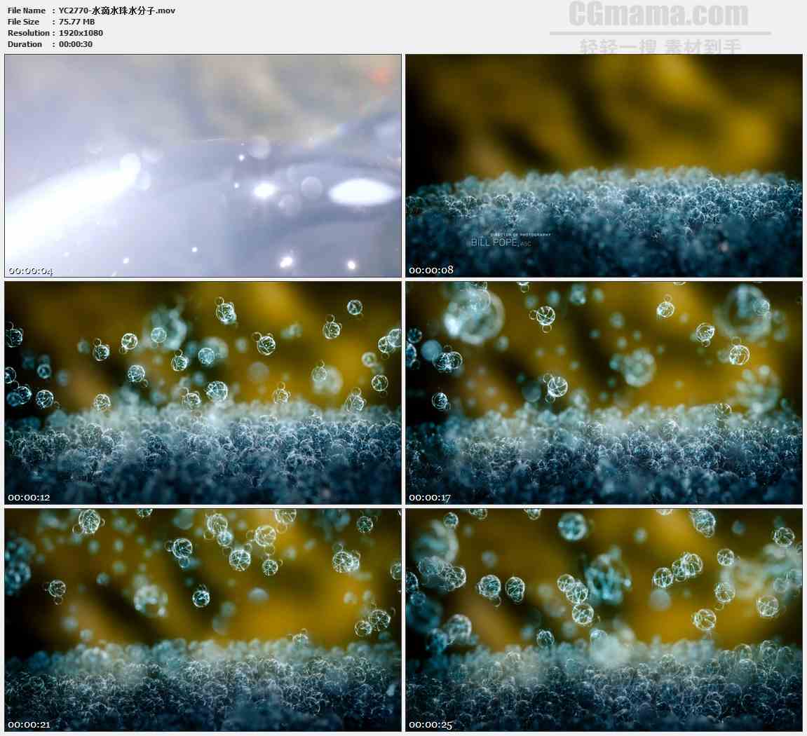 水滴水珠水分子高清实拍视频素材