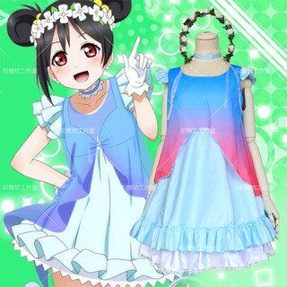 清仓 送花环 动漫服饰LoveLive！蓝纱款打歌服 矢泽妮可cos服日常