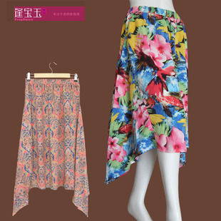 逢宝玉 棉绸半身裙摆两则加长大摆长裙 女装 绵绸 百搭时尚春夏裙