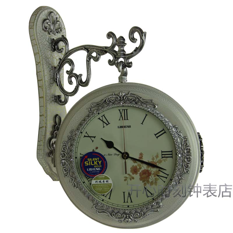 歐式新款圓形塑料雙面靜音兩面原創品牌時鍾田園現代簡約石英鍾表在類目 家居飾品, 家居鍾飾/鬧鐘, 掛鐘中 - 來自Buy2taobao.com提供專業的淘寶代購服務