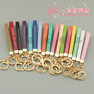 DIY饰品配件PU亮面皮绳公仔公仔星星铃铛挂件钥匙圈扣包挂车挂