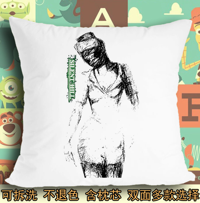 座垫软垫抱枕头毛绒靠垫子寂静岭silent 护士三角头三角男铁头