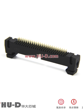 L-YO牛角座直针 DC2-60P直脚 60芯牛角插座 排线插座1.27间距黑色