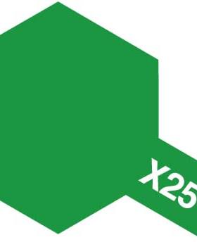 TAMIYA 81525 X-25 透明绿色 10ML水溶性合成树脂模型油漆