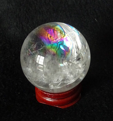 水玉冰魄天然白水晶摆件 白水晶球把玩 彩光 风景球把玩球 实物