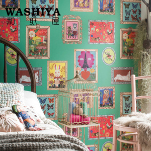 【和纸屋】ZAKKA风 动物相框 背景墙 进口日本墙纸壁纸 按米卖