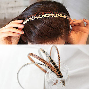 Aznavour韩国进口东大门头饰时尚豹纹带齿发饰发卡发箍头箍不卡头