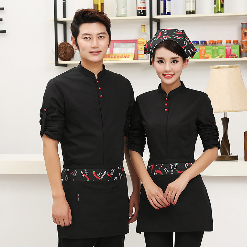 酒店工作服秋冬装火锅店西餐厅咖啡厅餐饮饭店茶楼服务员长袖套装