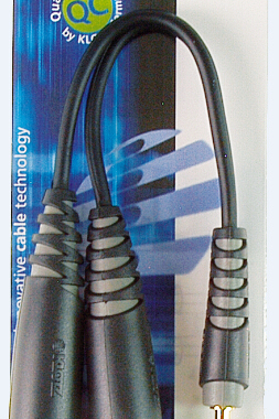 德国 KLOTZ 一分二转接线 耳机分线器小三芯公头转二大三芯母