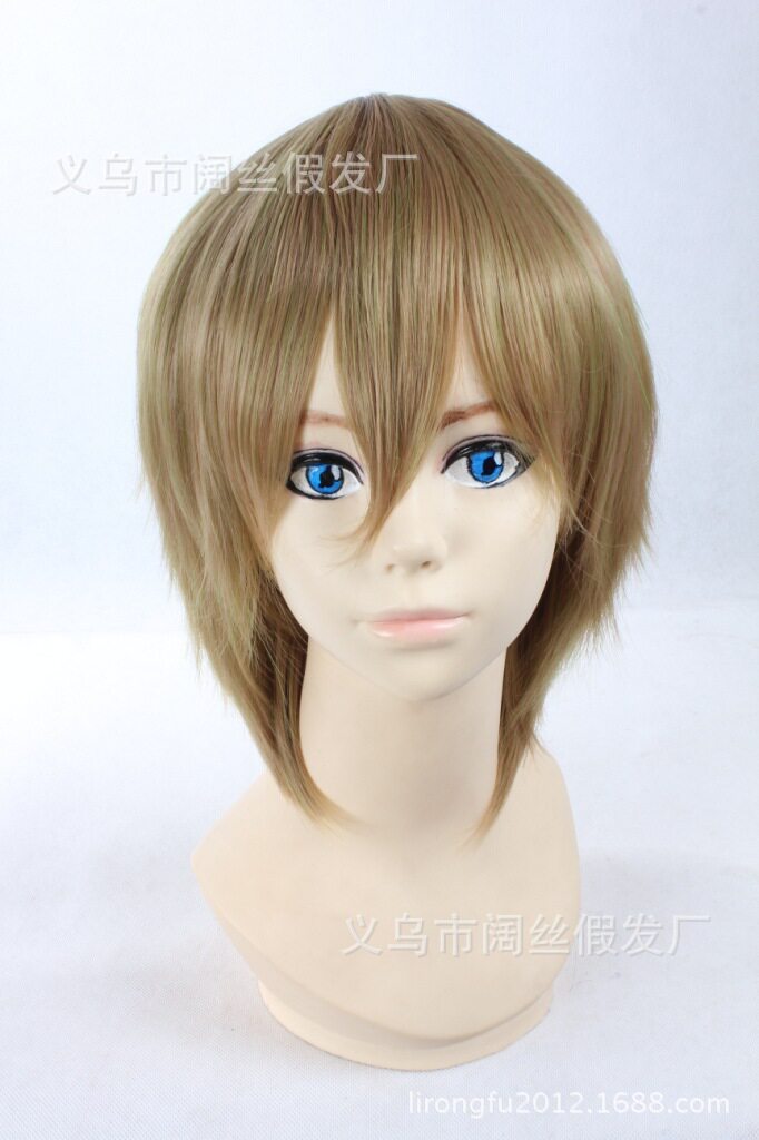 亚麻浅棕色 收脸 包脸 短发 万用 高温丝cosplay表演出 假发 假毛