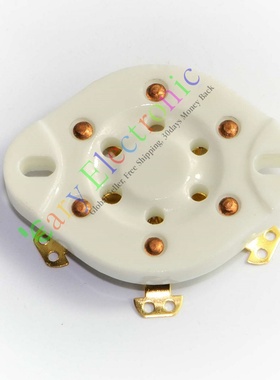 全新陶瓷GZC6-1-G六脚电子管镀金管座搭棚用于VT57 VT58 WE310等