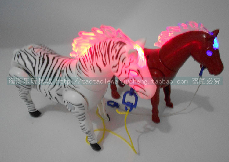 儿童电动玩具 创意绕桩玩具马 绕圈走路斑马 宝宝玩具地摊货