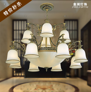简欧式美式吊灯客厅灯具树脂田园奢华复式楼卧室餐厅大气铁艺灯饰