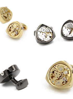 袖钉商务心形cufflinks机械机芯