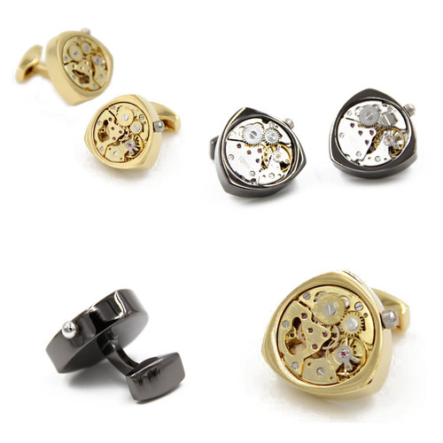 袖钉商务心形cufflinks机械机芯