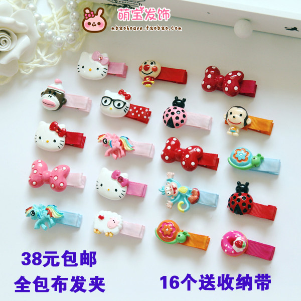韩国宝宝儿童发饰头饰品 宝宝发夹卡边夹刘海夹子 全包布蝴蝶结猴,童装/婴儿装/亲子装,发饰,淘宝优惠券,粉丝福利购,淘宝优惠卷