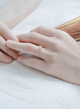 韩国饰品混搭风皓石微镶戒指