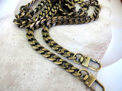 女包包配件包包链子金属链条包带9mm青古铜扁链女包包链条包带子