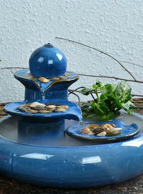 陶瓷陶瓷流水喷泉家居饰品开业