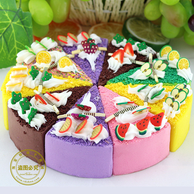 仿真小蛋糕模型 蛋糕样品道具玩具 生日三角切片蛋糕装饰品塑胶pu