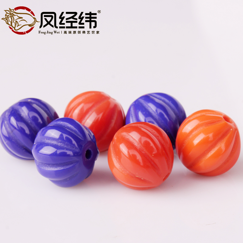 手工琉璃半成品帝王金色西瓜珠