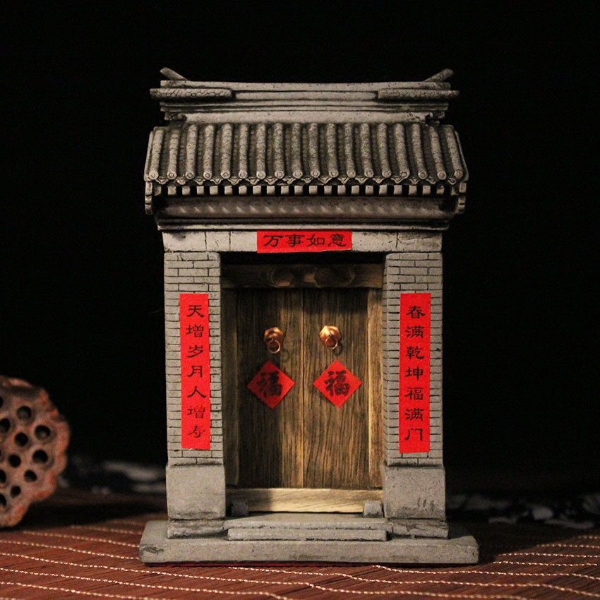 乔家大院门楼微缩古建筑模型中式装修摆件中国风商务礼品