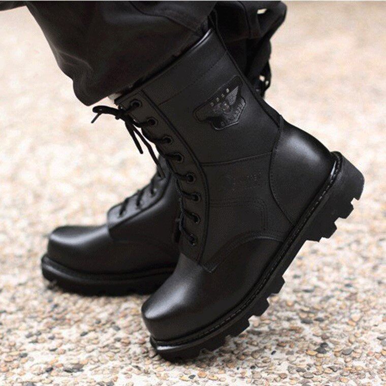 Boots militaires en cuir - chaud - Ref 1398160 Image 1