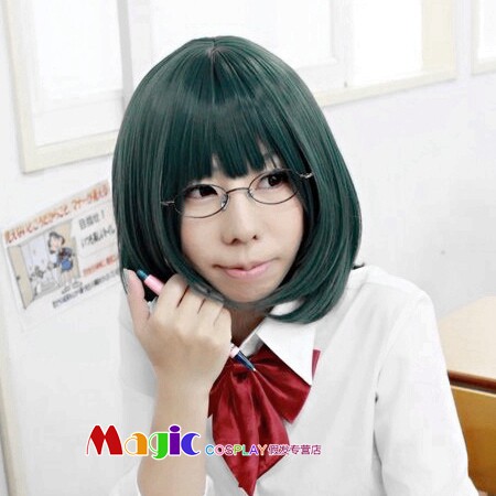 李娜丽 cos假发 山岸沙希 堀与宫村 河野樱 深绿色梨花头短发