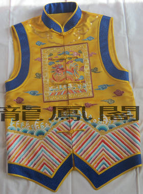 黄色背心立领手工复古坎肩马甲