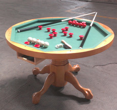 Покер 多功能台球桌餐桌扑克牌桌实木喷漆现代古典拼花圆餐桌咖啡桌台 AAA